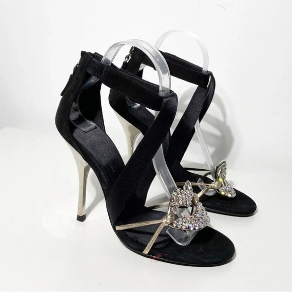 New Giambattista Valli x H&M suede and crystal lips sandal heels size 37 - Picture 6 of 14